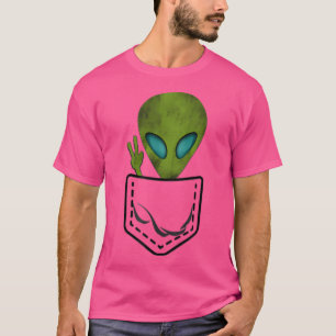 Alien Pocket Cool Funny Cute Peace Ufo Gift T-Shirt