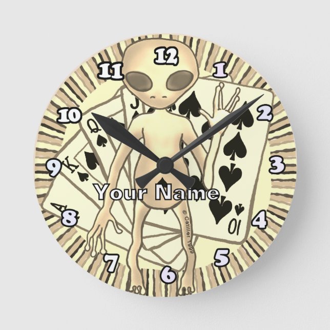 Alien Poker  Round Clock (Front)