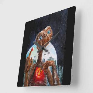Alien Portrait Painting by Alfred Fox Square Wall Clock