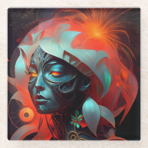 Alien Princess Glass Coaster