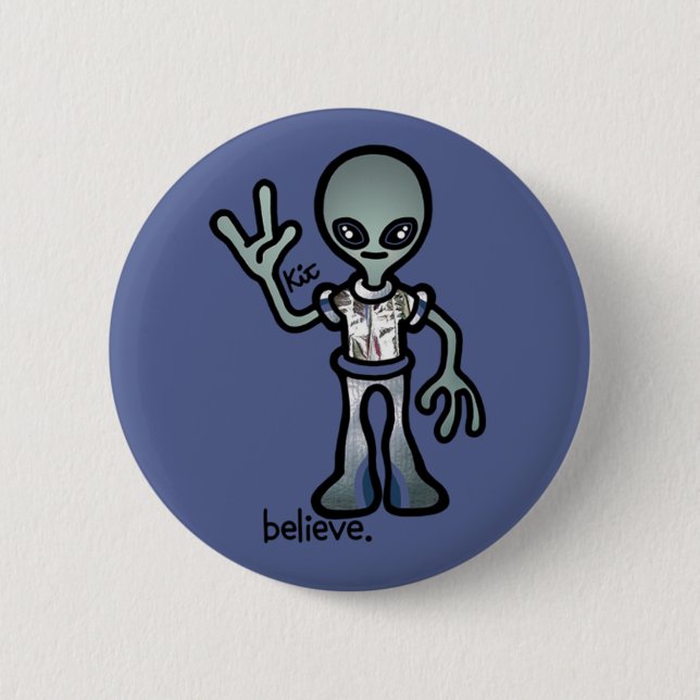 alien probe. 6 cm round badge (Front)
