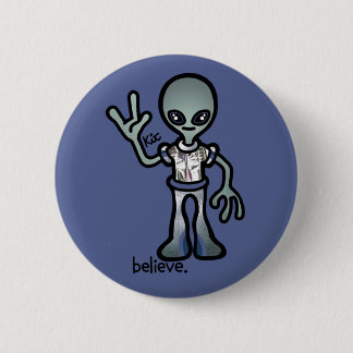 alien probe. 6 cm round badge