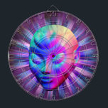Alien Psychedelic Meditation Dartboard<br><div class="desc">Weird,  Mystic and Psychedelic Alien Portrait on Cosmos. He seems to be in telepathic communication with other Worlds. 3D Digital Art under exclusive BluedarkArt Copyright.</div>