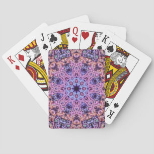 Alien Purple Psychedelic Kaleidoscopic Mandala Playing Cards