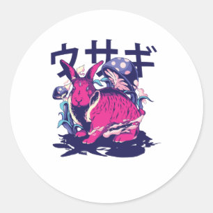 Alien Rabbit Classic Round Sticker