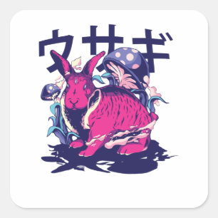 Alien Rabbit Square Sticker