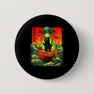 Alien Ramen Cat Ufo Japanese Retro Art Gifts Men W 6 Cm Round Badge