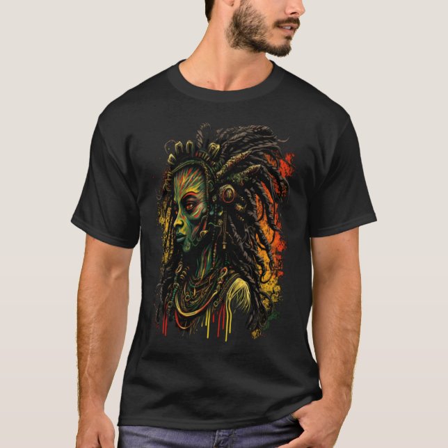 Alien Rasta Rastafarian Rastafari UFO Extraterrest T-Shirt (Front)