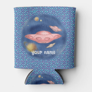 Alien Red Spaceship Can Cooler