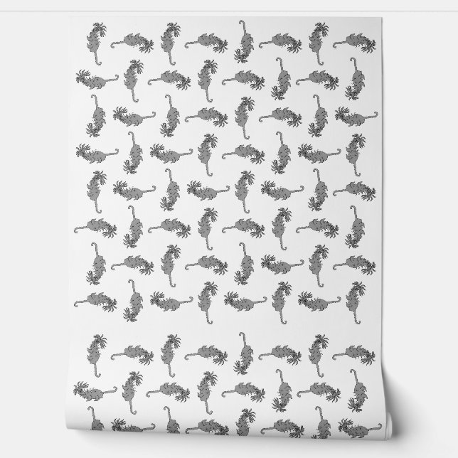 Alien reptile pattern wallpaper (Unrolling)