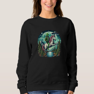 Alien Riding Unicorn UFO Sweatshirt