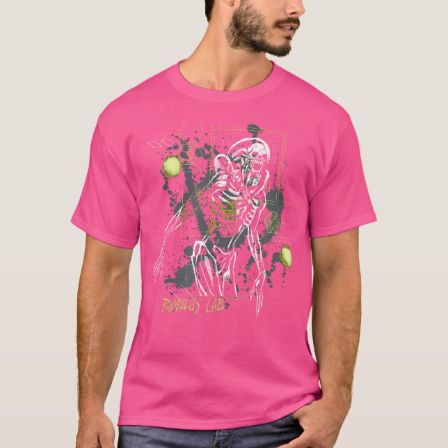 Alien Romulus Distressed Neon Romulus Lab Schemati T-Shirt (Front)