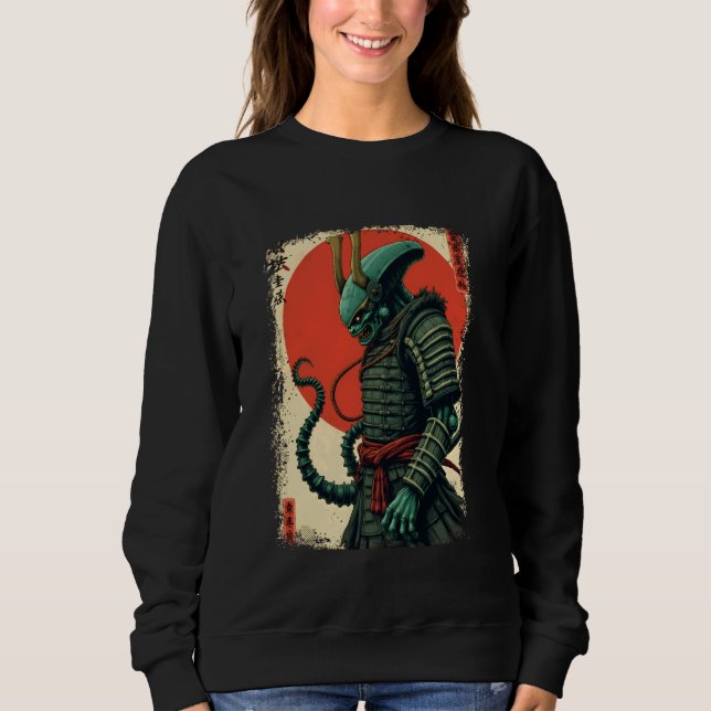 Alien Samurai Tee Japanese Sci-Fi Design Apparel U (Front)