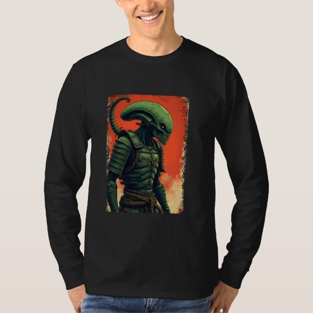 Alien Samurai Tee Japanese Sci-Fi Design Apparel U (Front)