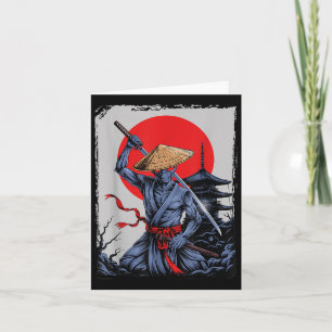 Alien Samurai Ufo Japanese Vintage Graphic Ukiyo-e Card