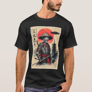 Alien Samurai UFO Japanese Vintage Graphic Ukiyo-e T-Shirt