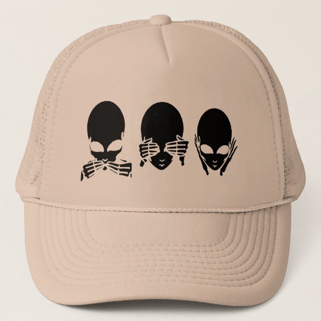 Alien , Say No Evil, add text Trucker Hat (Front)