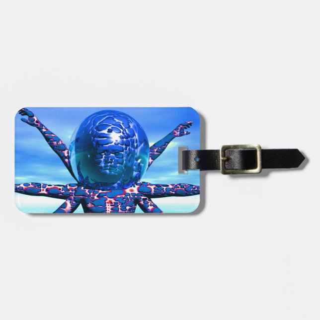Alien Sculpture Luggage Tag (Front Horizontal)