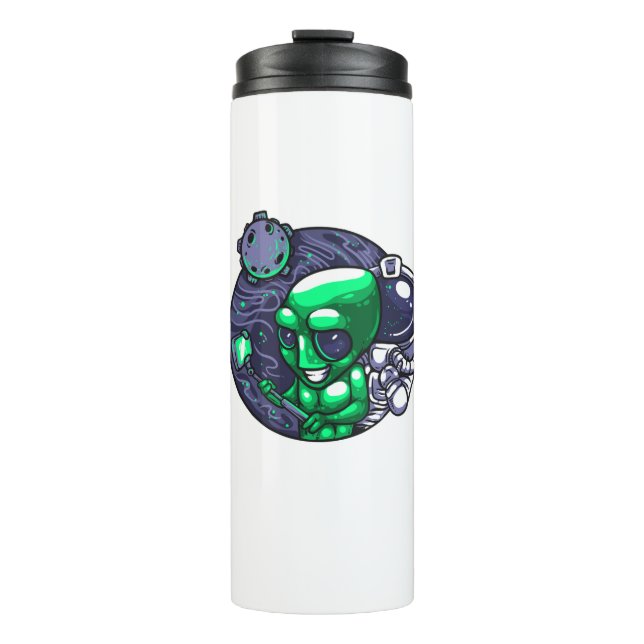 Alien Selfie Snap For Astronomer Teacher Space Fan Thermal Tumbler (Front)