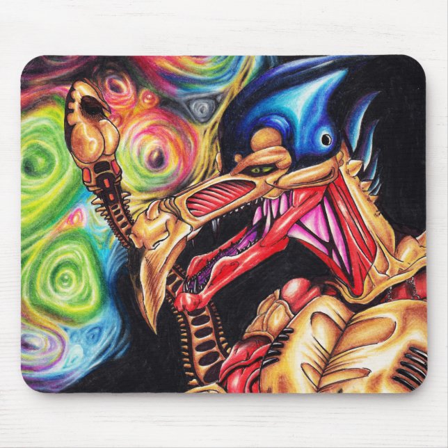 Alien Sentinel - Sci-Fi Art Mouse Pad (Front)