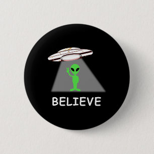 Alien Shirt - I Believe New Cool Ufo 6 Cm Round Badge