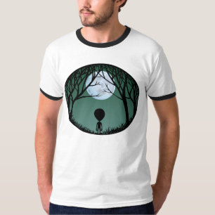 Alien Shirt Men's Ringer Alien w. Moon T-Shirts