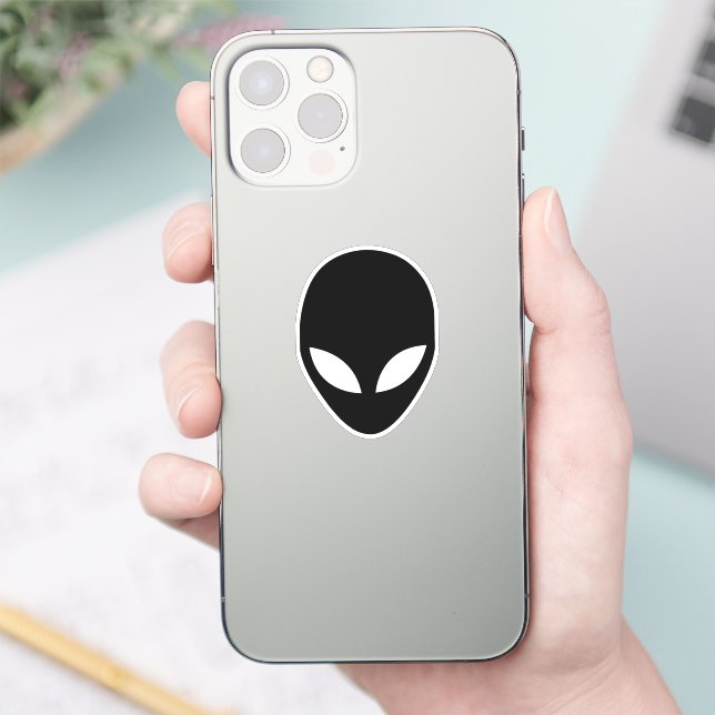 Alien silhouette cut vinyl sticker (Phone)
