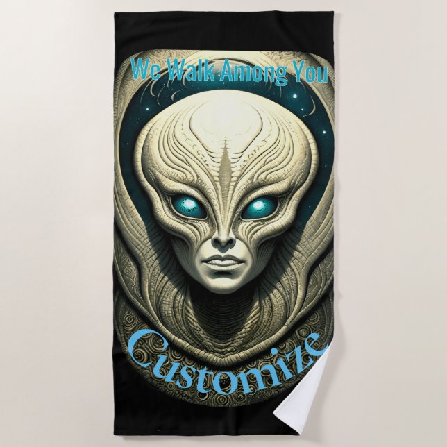 Alien skull Head Thunder_Cove  Beach Towel (Front)