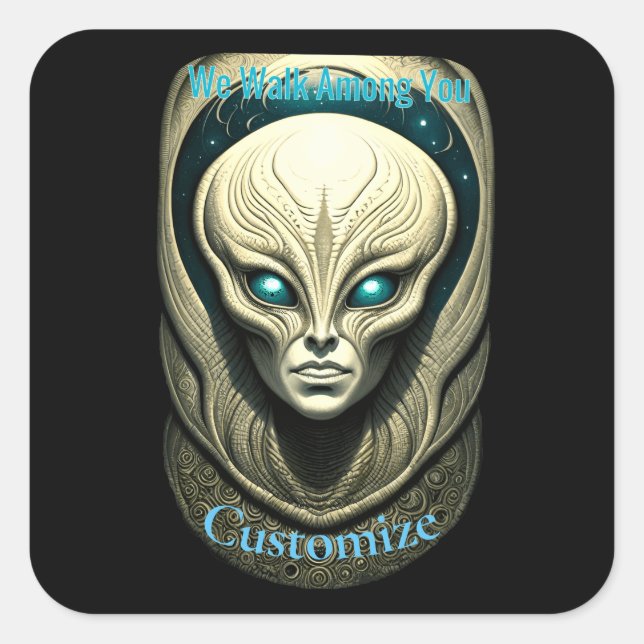 Alien skull Head Thunder_Cove  Square Sticker (Front)