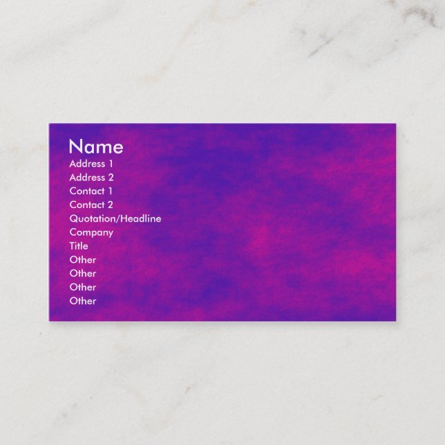 Alien Sky II Business Card (Front)