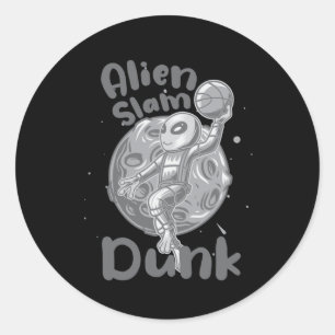 Alien Slam Dunk Active Classic Round Sticker
