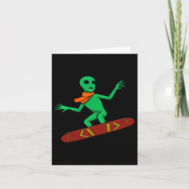 Alien Snowboarding Hob  Card (Front)