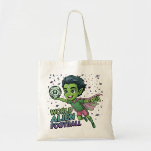 Alien Soccer Player Space Football Kid Design Tote Bag