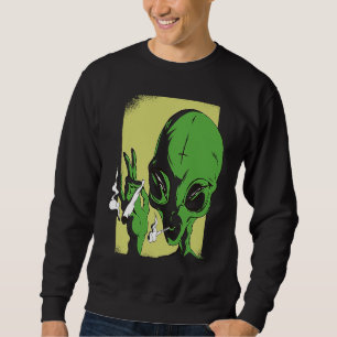 alien space aliens ufo smoking sweatshirt