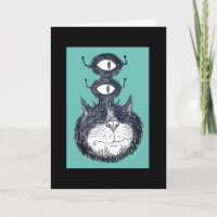 Alien Space Cat Belated Birthday Card