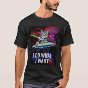 Alien Space Cat UFO T-Shirt