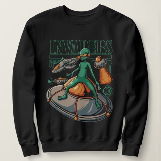 Alien Space Invaders Sweatshirt (Design Front)
