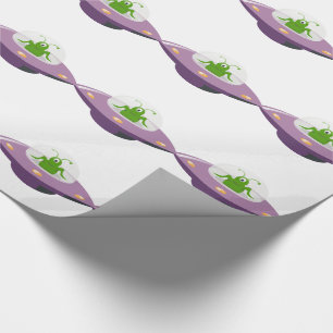 Alien Space Ship Kids  Wrapping Paper