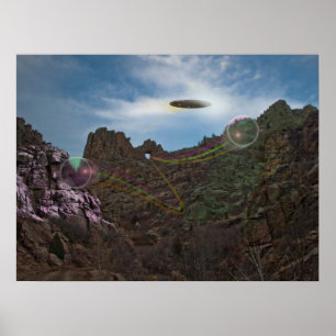 Alien Spaceship Colorado Canyon Poster