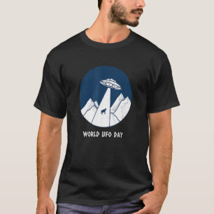 Alien Spaceship Cow Word Ufo Day T-Shirt
