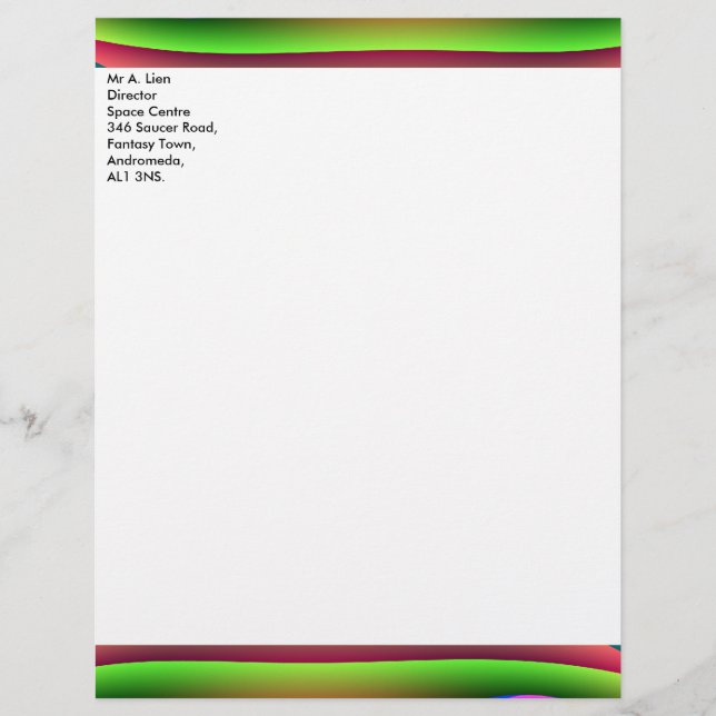 Alien Spaceship Customisable Letterhead (Front)