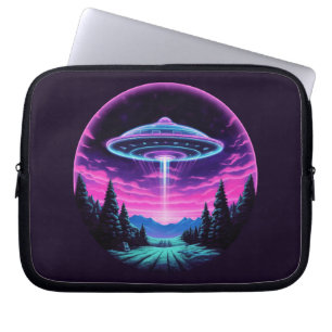 Alien Spaceship Retro Futuristic Laptop Sleeve