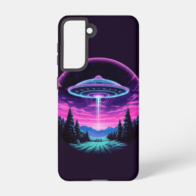 Alien Spaceship Retro Futuristic Samsung Galaxy S21 Case (Back)