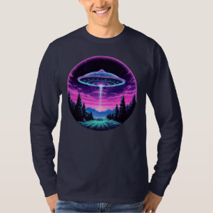 Alien Spaceship Retro Futuristic T-Shirt