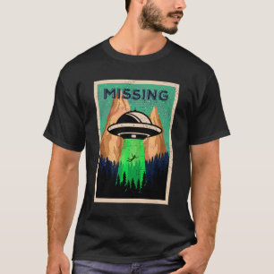 Alien Spaceship UFOs Abduction Missing Funny Retro T-Shirt