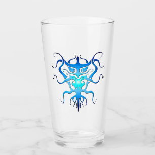 Alien Species Tribal Tattoo Design - blue Glass