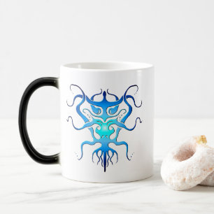 Alien Species Tribal Tattoo Design - blue Magic Mug