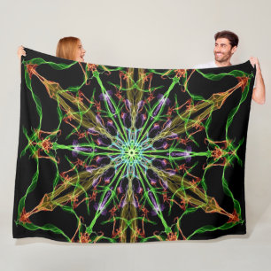 Alien Spider Web Mandala Spider Gifts Fleece Blanket