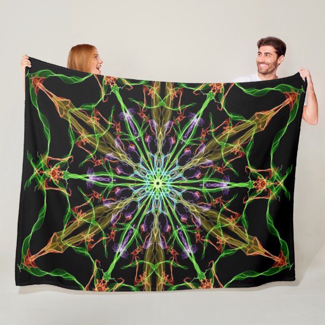 Alien Spider Web Mandala | Spider Gifts Fleece Blanket (In Situ)