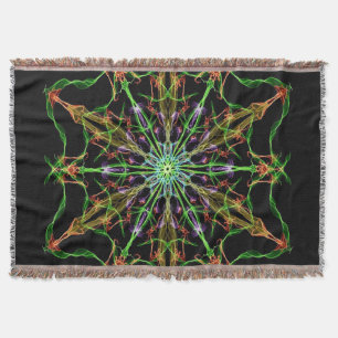 Alien Spider Web Mandala   Spider Gifts Throw Blanket